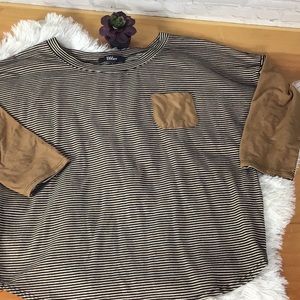 PreView | Striped raglan pocket long sleeve top